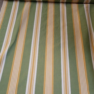 2 yd Benartex 100% cotton  Home Athena Outdoor Fabric Green/ Stripe 72x56" - Image 1 of 4