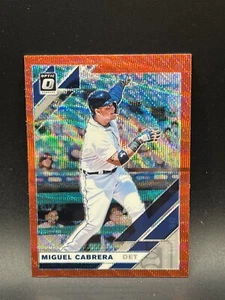 Miguel Cabrera Red Wave Prizm 2019 Panini-Donruss Optic #198 - Picture 1 of 3