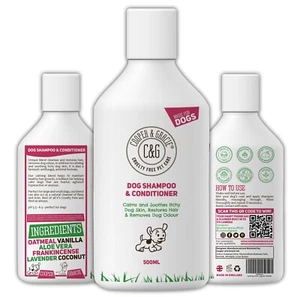DOG SHAMPOO & CONDITIONER FOR DIRTY SMELLY DOGS ORGANIC NATURAL SENSITIVE - Picture 1 of 12