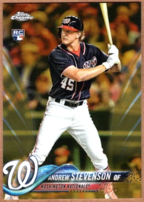 ANDREW STEVENSON - 2018 TOPPS CHROME GOLD REFRACTOR RC /50 - Image 1 of 2