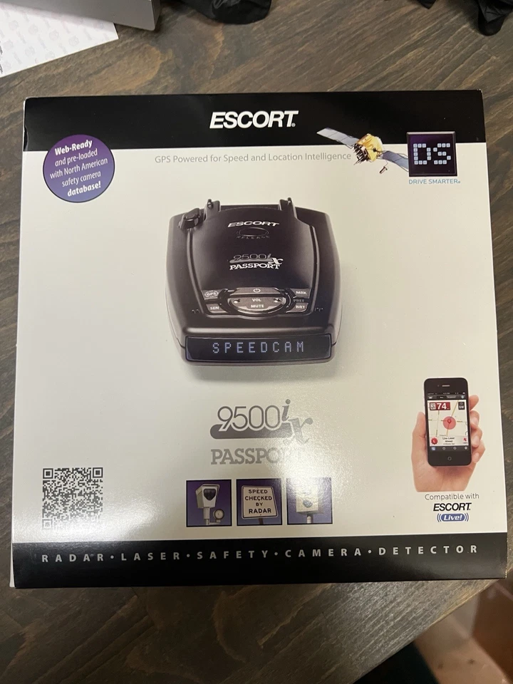 Escort Passport 9500ix Radar Detector with Blue Display - Windshield Mount  - Image 1 of 4