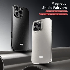 Per iPhone 16 15 14 Pro Max Lega di Alluminio Telaio Metallo Paraurti Guscio Magnetico - Foto 1 di 20