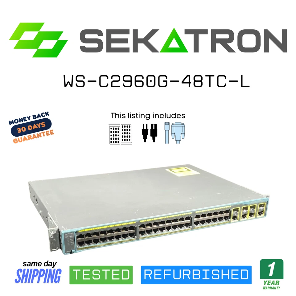 🔀 Cisco WS-C2960G-48TC-L • 48× 1G Ports • LAN Base • Tested & Refurbished ⚡ - Image 1 of 2