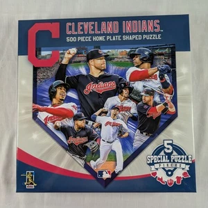 MLB Cleveland Indians 500 Piece Home Plate Shaped Puzzle 22x22"  Special shaped - Picture 1 of 2