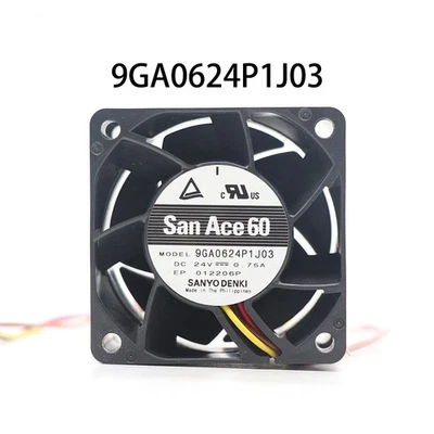 9GA0624P1J03 SANYO Denki SanAce DC 24V 0.75A 60*60*38MM 4-wire PWM Cooling Fan - image 1 of 3