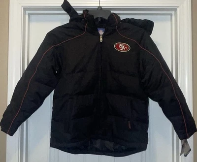 Jaqueta nova com etiquetas vintage San Francisco 49ers REEBOK NFL crianças jovens M 8/10 - Imagem 1 de 4