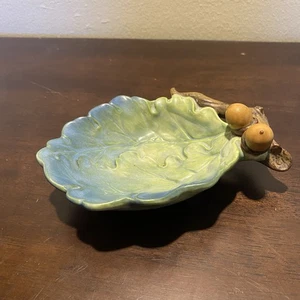 Tazón de hoja pequeño pintado a mano vintage Takahashi San Francisco con bellotas 6,25" - Imagen 1 de 11