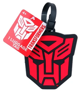 Transformers Autobot Luggage Tag Backpack School Travel Red/Blk Plastic BNWT - Picture 1 of 4