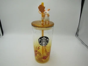 Vaso de vidrio Starbucks 2021 China Autumn Rabbit hojas de otoño 470 ml - Imagen 1 de 9