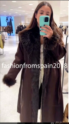 ZARA NEW WOMAN BELTED FAUX FUR COAT ZW COLLECTION BROWN S,M,L 3581/240/700 - Image 1 of 4
