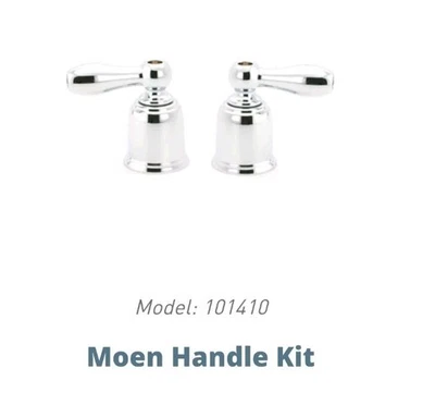 Moen 101410 Double Faucet Set Hot/Cold Handle Replacement Bathroom Chrome NEW - Image 1 of 2