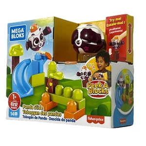 Fisher-Price MEGA BLOKS PANDA SLIDE First Builders Toy Set 14 Pieces build learn - Picture 1 of 9