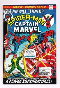 MARVEL TEAM-UP COMIC # 16   SPIDER-MAN & CAPTAIN MARVEL    1ST BASILISK   VF/NM - Picture 1 of 3