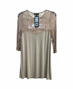 Women Floral Lace Round Neck Dress Ladies 3/4 Sleeve Floral lace Fancy Dress - Picture 1 of 2