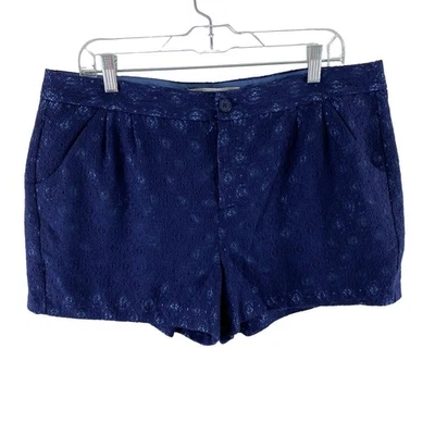 Pantalones Cortos LC Lauren Conrad Azul Marino Encaje Tiro Alto Talla 16 Foto 1 de 4