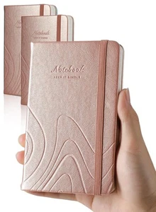 Pocket Notebook 2-Pack, 320 Pages, 3.7" x 5.7", Rose Gold, Small Size - Picture 1 of 7