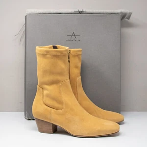 Aquatalia Sandi Caramel Suede Strech Booties, Size 8 M - Picture 1 of 7
