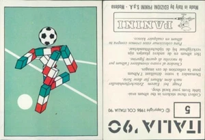 Mascota Italia 90 N.5, Figura Panini - Nuevo/Quiosco/Perfecto - Imagen 1 de 1