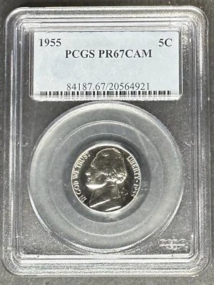 1955 Proof Jefferson Nickel PCGS PR-67 CAM, Buy 3 Items, Get $5 Off!! - Image 1 of 2