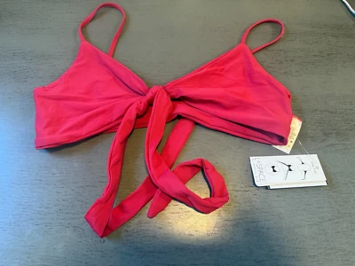 NUEVO Rojo Corbata Frontal L ESPACIO Traje De Baño Bikini Top Talla Pequeña Foto 1 de 2