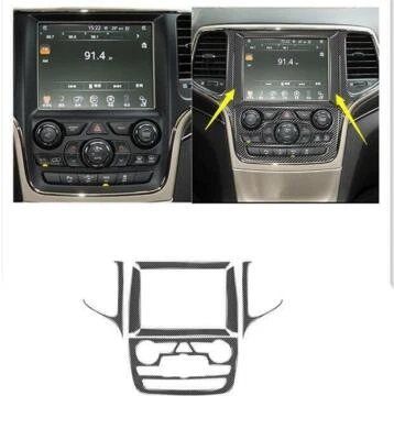 Cubierta de panel de navegación GPS de fibra de carbono para Jeep Grand Cherokee 2014-2017 Foto 1 de 4