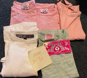 Lot 5 Girls, Real Love/popular Sport Summer Shirts, Size 4( Will Fit 2-3T)new - Picture 1 of 12