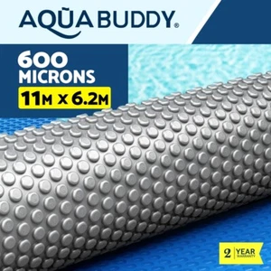 Aqua Buddy Pool Cover 600 Micron Bubble Heat Solar Blanket Blue Silver 11x6.2m - Picture 1 of 6