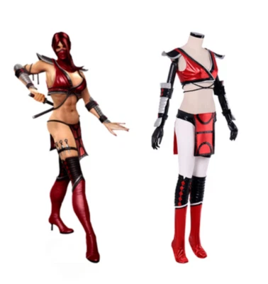 Game Mortal Kombat Skarlet Cosplay adult costume full set custom made outfit  # - Image 1 of 4