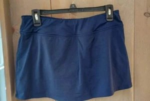 Lands' End Women's Mini Swim Skort Swimwear Built in Brief Navy-Blue Size 10 - Picture 1 of 3