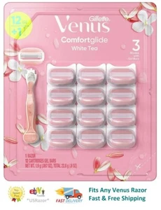 12 cuchillas de afeitar de té blanco Gillette Venus Comforglide cartucho de recarga brisa spa - Imagen 1 de 2