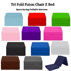 Water Resistant Single Fold Out Futon Chair Z Bed Foam Mattress Guest Bed - Picture 1 of 17