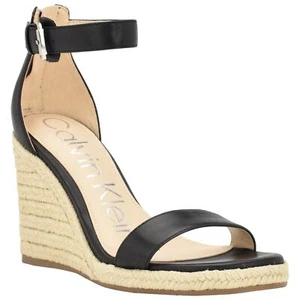 Sandalias alpargata Calvin Klein para mujer con correa al tobillo Noshela talla US 9,5 M negras - Imagen 1 de 5