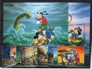 DISNEY, JULES VERNE, ANTIGUA & BARBUDA, YV # 2047/56 + BL 341/2, COMPLETE SET - Picture 1 of 1
