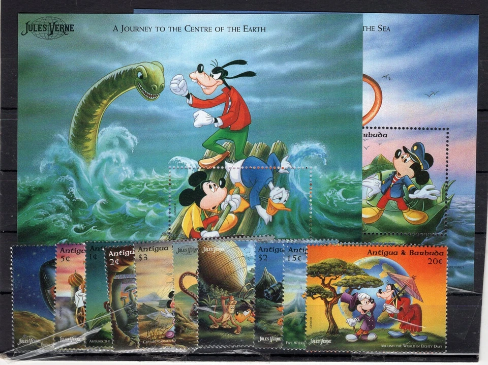 DISNEY, JULES VERNE, ANTIGUA & BARBUDA, YV # 2047/56 + BL 341/2, COMPLETE SET - Image 1 of 1