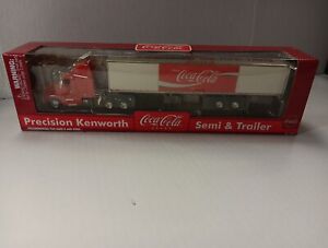 Vintage 1998 Kenworth Tractor Cab Semi W/Trailer Precision Gearbox Coca Cola NIB
