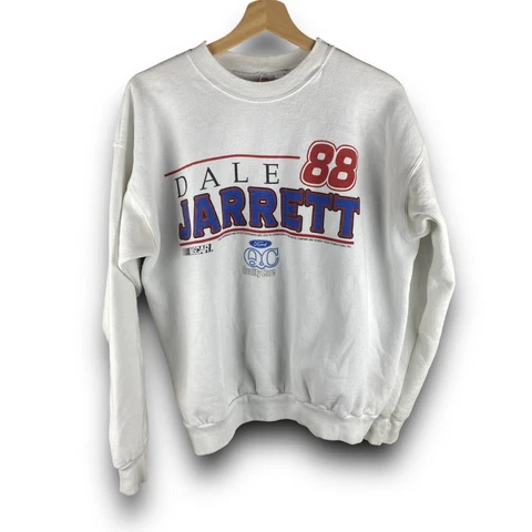 Vintage 90s Dale Jarrett #88 Nascar Pullover Sweatshirt Ford QC Size L Large Cover
