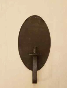 Primitive Handcrafted Early American Colonial Tinsmith WOODBURN CANDLE SCONCE - Picture 1 of 1