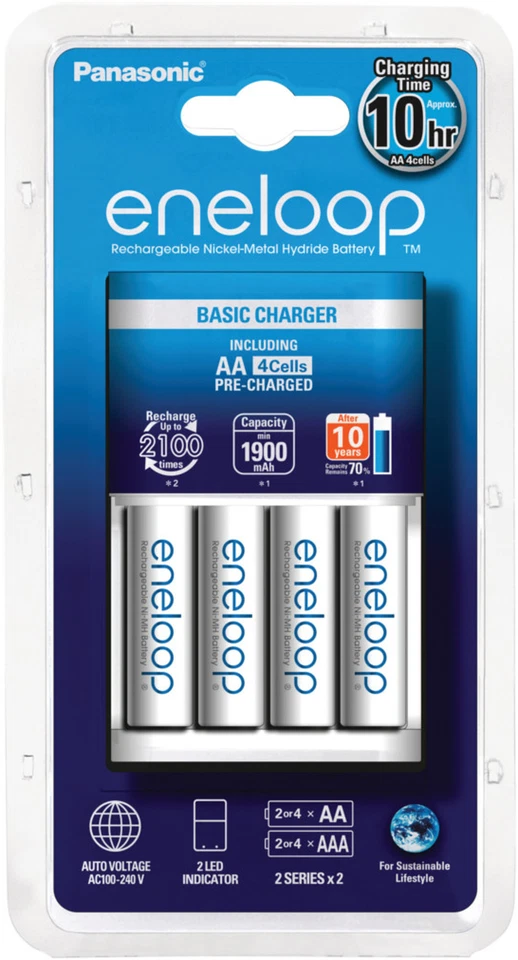 Panasonic eneloop Akku Ladegerät BQ CC51 + 4x eneloop AA 1.900mAh K-KJ51MCC40E - Bild 1 von 1