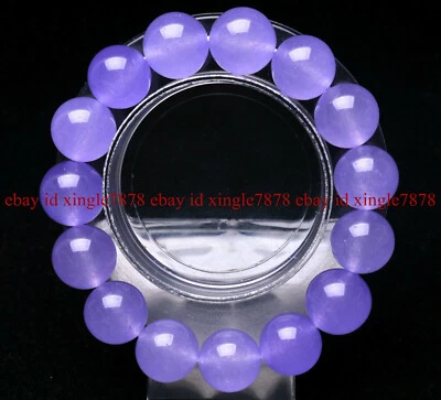 14 мм натуральный фиолетовый александрит драгоценный камень круглый бисер браслет 7,5 «AAA + - Изображение 1 из 4