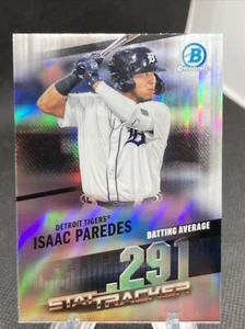 2020 Bowman Chrome Stat Tracker Isaac Paredes #ST-21 Detroit Tigers Refractor 84 - Picture 1 of 2