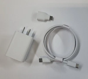 Google Pixel Charger 18W with USB-C to USB-C Cable & OTG Adapter Original New - Picture 1 of 1