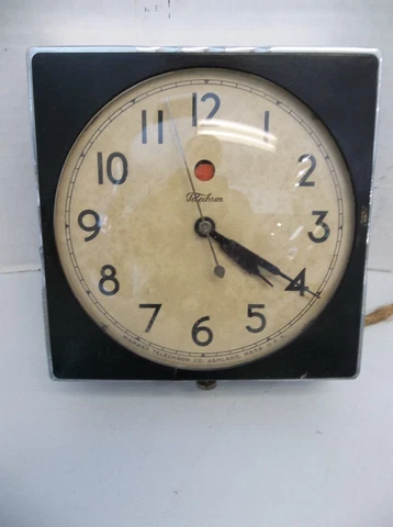 1930's Telechron Consort Electric Wall Clock Model 2F01 Works Cover