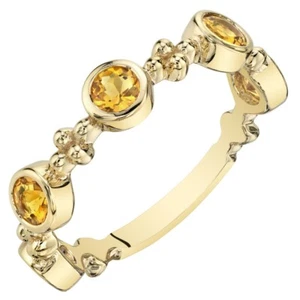 Anillo apilable de citrino en plata esterlina amarilla, 0,55 quilates - Imagen 1 de 6