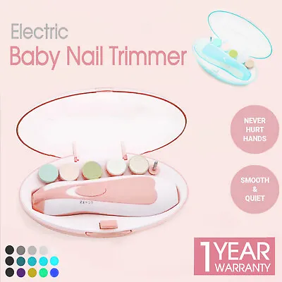 Electric Baby Nail Trimmer Infant Newborn Safe Grinder Clipper Tools Set • 12.99$