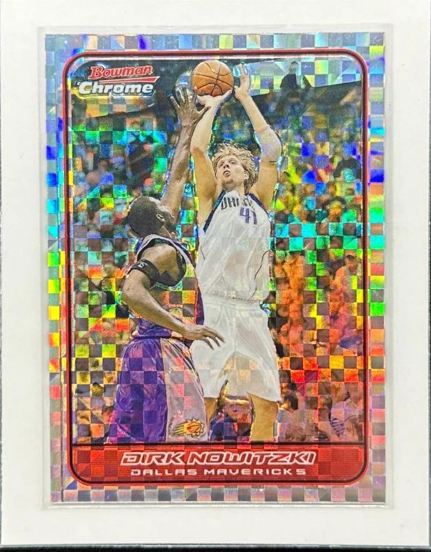 2006-07 Bowman Chrome Dirk Nowitzki X-Fractor Refractor #34/150 Mavericks
