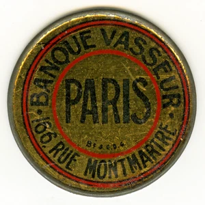 ► TIMBRE MONNAIE ☆ 25c. • BANQUE VASSEUR ★ JETON • ENCASED POSTAGE STAMP  ☆C9297 - Picture 1 of 3