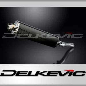HONDA CB500F 2013-2015 450mm OVAL CARBON BSAU SILENCER EXHAUST KIT - Picture 1 of 5