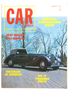 1970 CAR CLASSICS AUGUST DUESENBERG SPECIAL ISSUE  DO IT YOURSELF ROLLS - Picture 1 of 3
