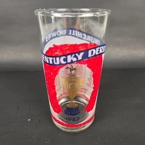Vintage 1982 Kentucky Derby Churchill Downs Glass 108th Running Red Roses Horse - Picture 1 of 10