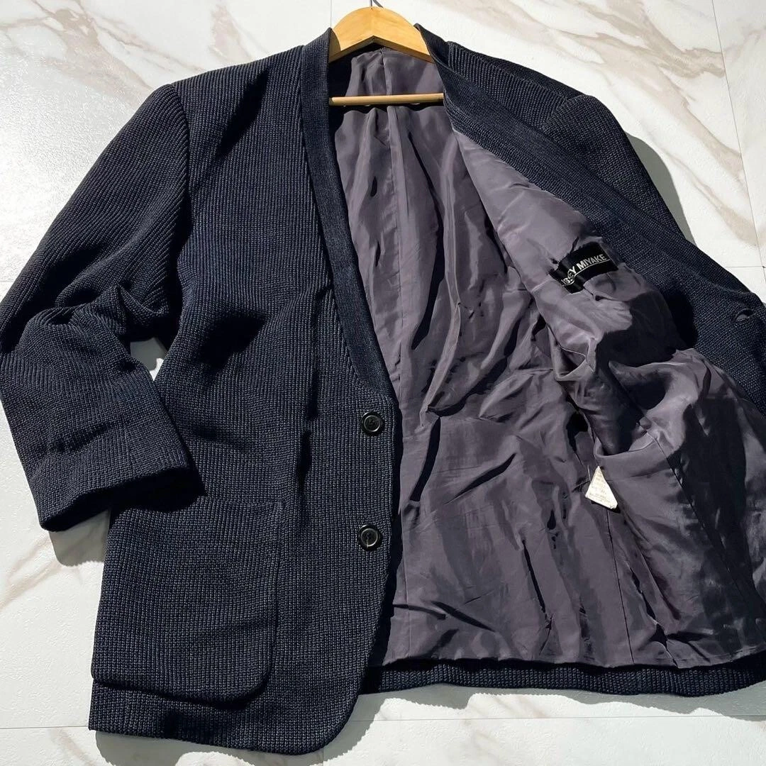 ジャケット・アウター ISEEY MIYAKE MEN linen tailored jacket Vintage Issey Miyake Men's Cotton Jacket, Avant Garde Designer